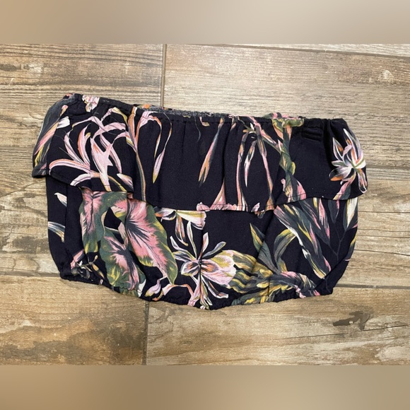 O’Neill Raven Tropical Floral Cropped Strapless Top - Picture 5 of 6